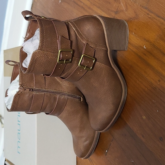 Maurices Annie Double Buckle Bootie 8 1/2 Cognac - Picture 2 of 4